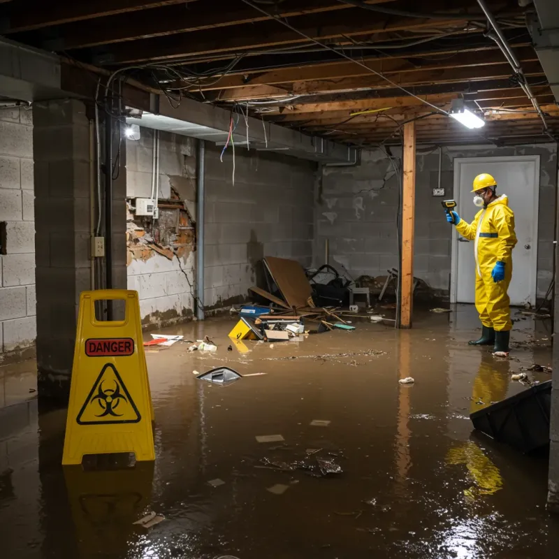 Flooded Basement Electrical Hazard in Bent Creek, NC Property