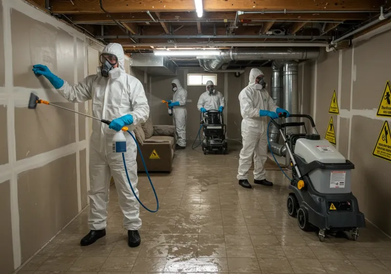 Basement Moisture Removal and Structural Drying process in Bent Creek, NC